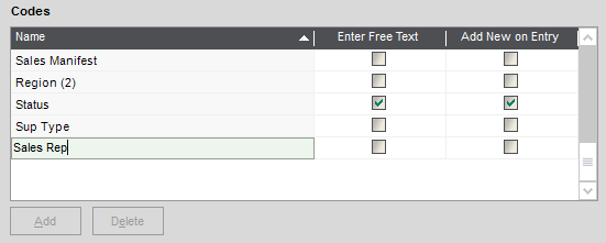 Create your new Analysis Codes