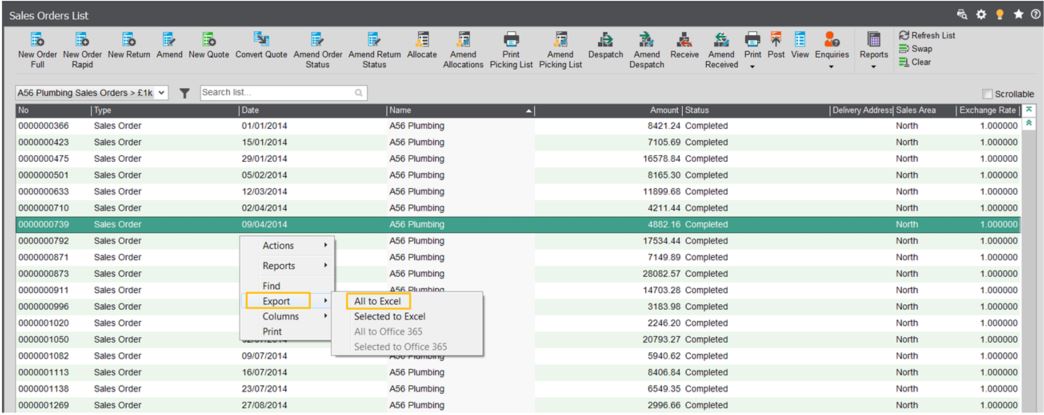 Export List View to Excel