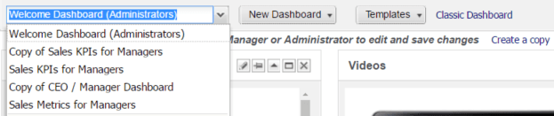 Interactive Dashboard Options