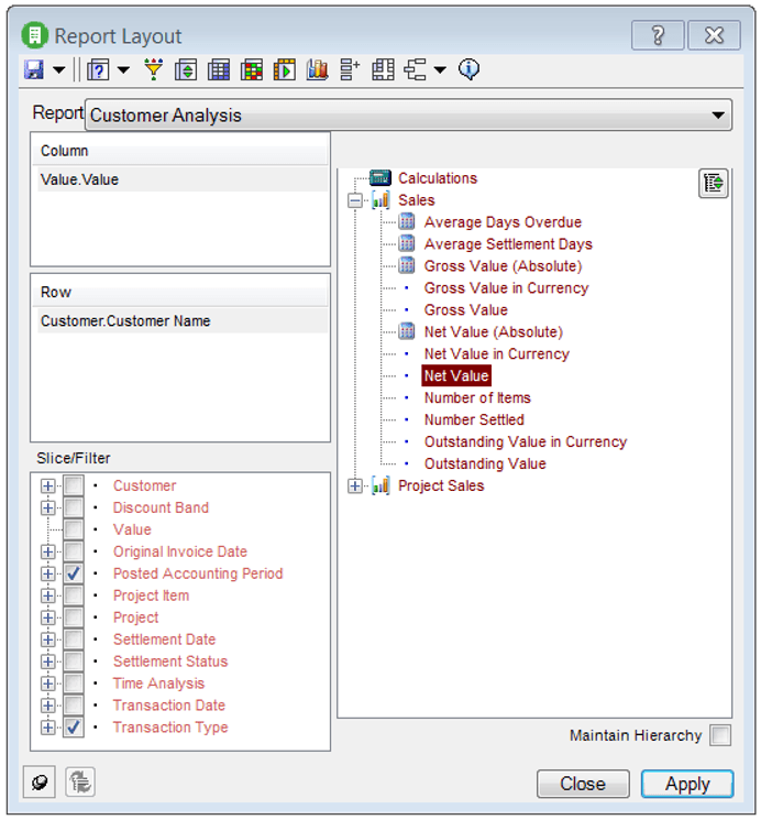 Sage 200 BI Report Layout tool