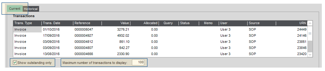 Transaction Enquiry