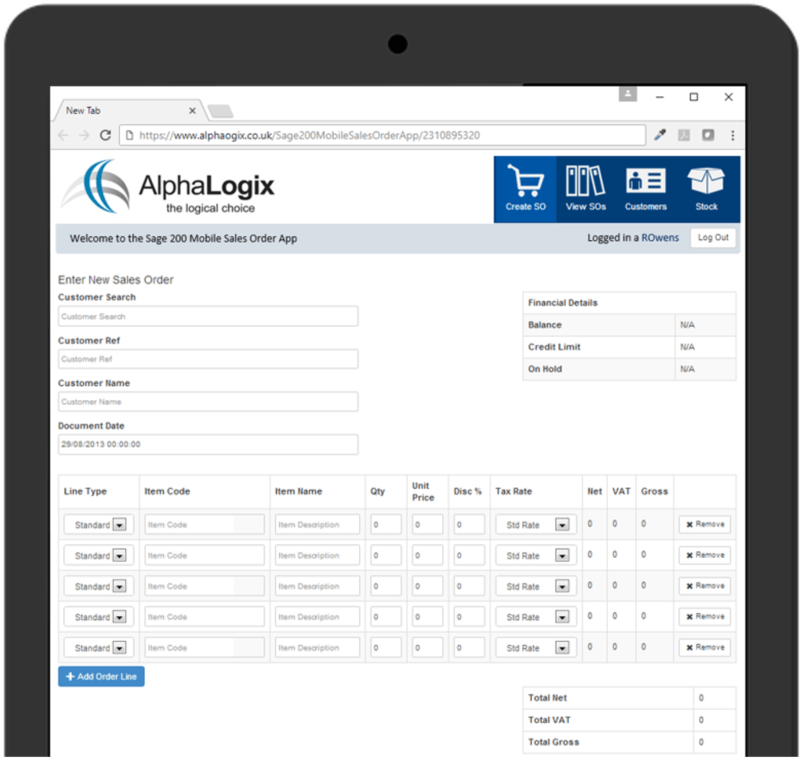 Sage 200 Mobile Sales Orders