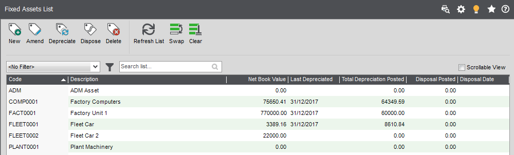 Sage 200 Fixed Assets