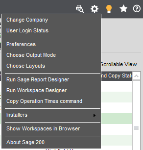 Sage 200 User Preferences