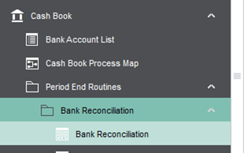 Bank Reconciliation Location in Sage 200